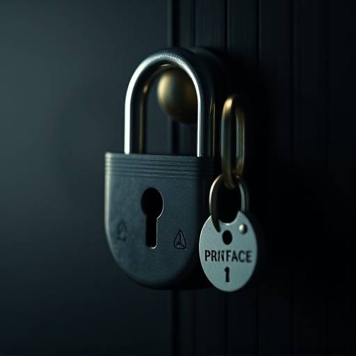 Lock and key representing privacy